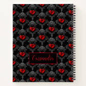 Gepersonaliseerde rode Gothic Notitieboek (Achterkant)