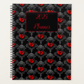 Gepersonaliseerde rode Gothic Planner (Voorkant)