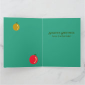 Gepersonaliseerde rode, groene, gouden Ornamenten Kaart (Binnen)