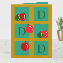 Gepersonaliseerde rode, groene, gouden Ornamenten  Kaart