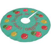 Gepersonaliseerde rode, groene, gouden Ornamenten  Kerstboom Rok (Gekanteld)