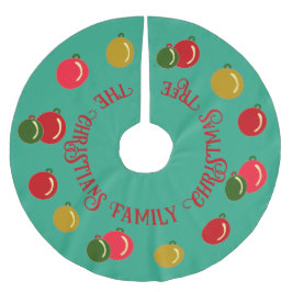 Gepersonaliseerde rode, groene, gouden Ornamenten  Kerstboom Rok