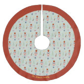 Gepersonaliseerde Rode Groene Notenkraker Ballet M Kerstboom Rok (Voorkant)