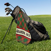 Gepersonaliseerde Rode Groene Plaid Tartan Golf Ha Golfhanddoek