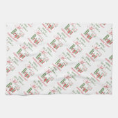 Gepersonaliseerde rode, groene vrolijke en heldere theedoek (Horizontaal)