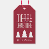 Gepersonaliseerde rode & groene vrolijke kerst cadeaulabel (Achterkant)