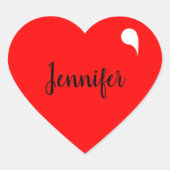 Gepersonaliseerde Rode Hart Naam Stickers (Voorkant)
