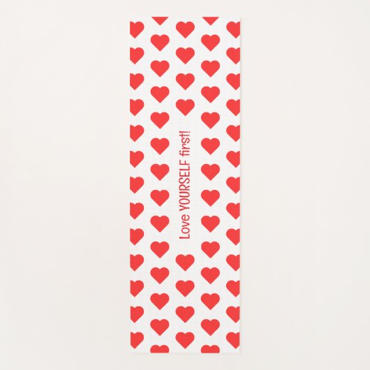 Gepersonaliseerde Rode Hart Yoga Mat - Custom Quot (Voorkant)