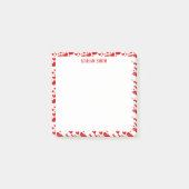 Gepersonaliseerde rode harten post-it® notes (Voorkant)