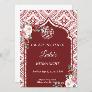 Gepersonaliseerde Rode Henna Uitnodiging
