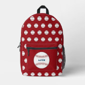 Gepersonaliseerde rode honkbal rugzak (Voorkant)