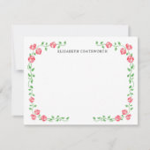 Gepersonaliseerde rode hoofdrozen met handschrift- notitiekaartje (Voorkant)