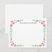 Gepersonaliseerde rode hoofdrozen met handschrift- notitiekaartje (Voorkant / Achterkant)