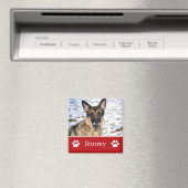 Gepersonaliseerde rode huisdier foto magneet (Insitu (Vaatwasser))