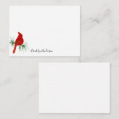 Gepersonaliseerde rode kardinaal notitiekaartje (Voorkant / Achterkant)