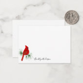 Gepersonaliseerde rode kardinaal notitiekaartje (Voorkant / Achterkant in situ)