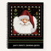 Gepersonaliseerde Rode Kerstman Feestelijke Recept Notitieboek (Voorkant)