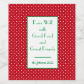 Gepersonaliseerde Rode Kerstmis Zwitserse Stippen  Wijn Etiket (Enkel label)