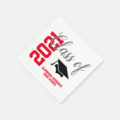 Gepersonaliseerde Rode Klasse van 2021 Gifts Schoo Servet (Hoek)