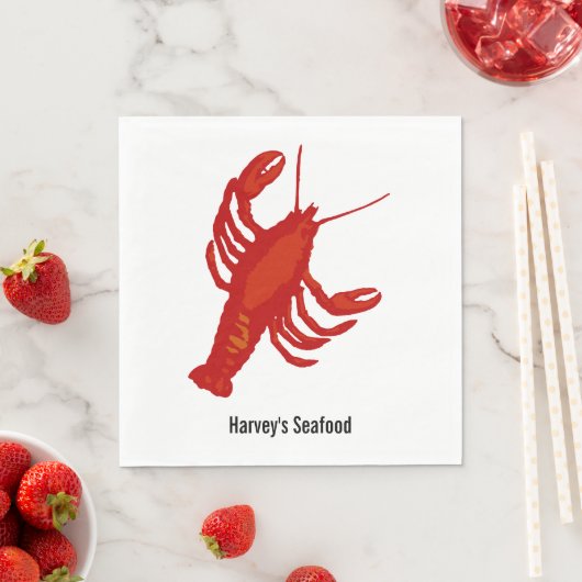 Gepersonaliseerde rode kreeft servetten (Insitu)