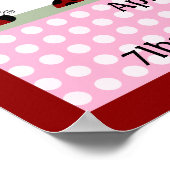 Gepersonaliseerde Rode Ladybugs/Vloeiingsinfo Post Poster (Hoek)