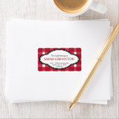 Gepersonaliseerde rode land Gingham Print Bookplat Etiket (Insitu)
