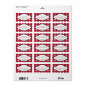Gepersonaliseerde rode land Gingham Print Bookplat Etiket (Full Sheet)