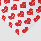 Gepersonaliseerde rode liefde hart tissuepapier (Detail)