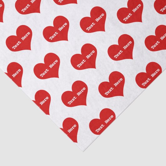 Gepersonaliseerde rode liefde hart tissuepapier (Detail)