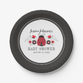 Gepersonaliseerde rode lieveheersbeestje meisje Ba Papieren Bordje (Voorkant)