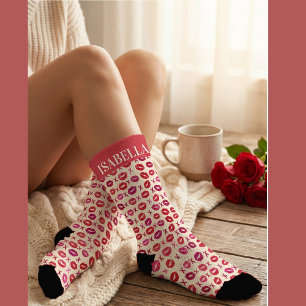 Gepersonaliseerde Rode Lippen & XOXO Valentijnsdag Sokken