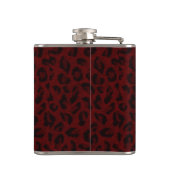 Gepersonaliseerde rode luipaard huidfles heupfles (Achterkant)