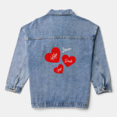 Gepersonaliseerde Rode Moeders Harten Denim Jacket (Achterkant)