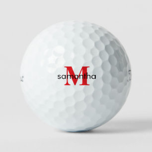 Gepersonaliseerde rode monogram Titleist PRO VI Golfballen
