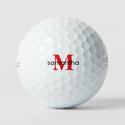 Gepersonaliseerde rode monogram Titleist PRO VI Golfballen (Voorkant)
