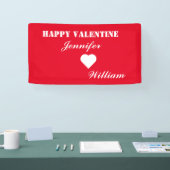 Gepersonaliseerde Rode Namen  Happy Valentijn Spandoek (Beurs)