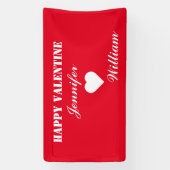 Gepersonaliseerde Rode Namen  Happy Valentijn Spandoek (Verticaal)