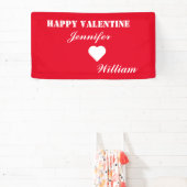 Gepersonaliseerde Rode Namen  Happy Valentijn Spandoek (Insitu)