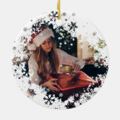 Gepersonaliseerde rode neus Rudolf Kerstversiering Keramisch Ornament (Achterkant)