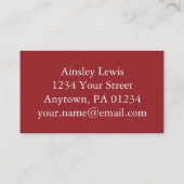 Gepersonaliseerde  rode ovale collage visitekaartje (Achterkant)