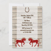 Gepersonaliseerde Rode Paard Rustiek Hout Verjaard Kaart (Achterkant)