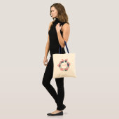 Gepersonaliseerde rode panda met bloemenkrans Canv Tote Bag (Voorkant (model))