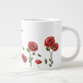 Gepersonaliseerde rode papavers Bloemen Grote Koffiekop (Rechts)