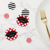Gepersonaliseerde Rode Polka Dot Table Confetti (Groep)
