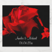 Gepersonaliseerde rode roos bruiloft mousserende w sparkling wijnetiket (Enkel label)