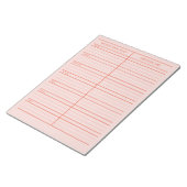 Gepersonaliseerde Rode Roze Maaltijdplanner boodsc Notitieblok (Schuin)