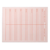 Gepersonaliseerde Rode Roze Maaltijdplanner boodsc Notitieblok (Voorkant)