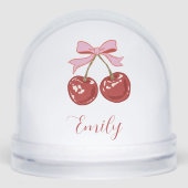 Gepersonaliseerde rode roze naam sneeuwbol (Voorkant)