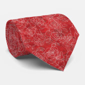 Gepersonaliseerde rode rozen bruiloft Stropdas (Opgerold)