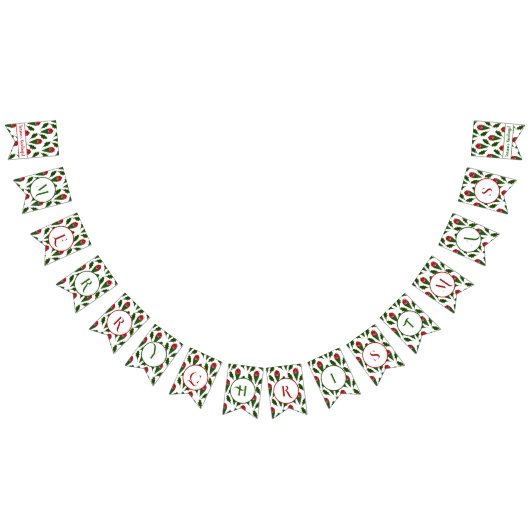 Gepersonaliseerde Rode Rozen Groen Holly Vrolijk K Vlaggetjes (Alle)